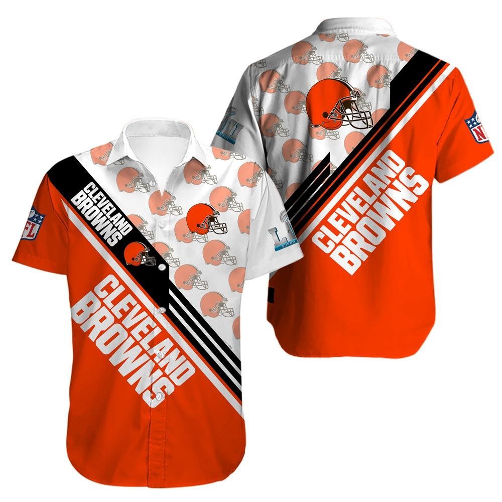 Cleveland Browns Hawaiian Shirt Bold Stripe Design 941012
