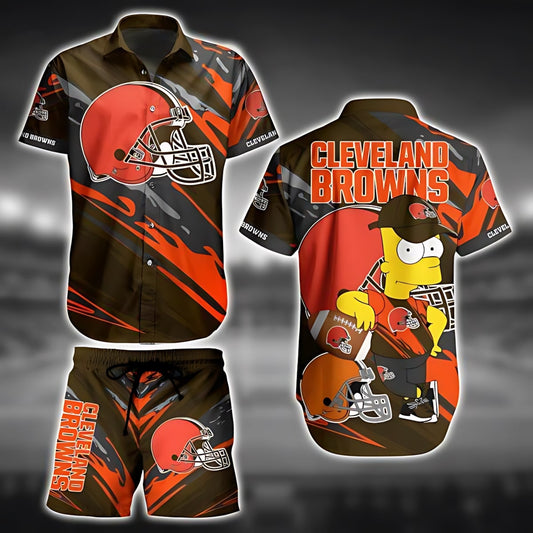 Cleveland Browns Hawaiian Shirt Cartoon Blitz Design 107924