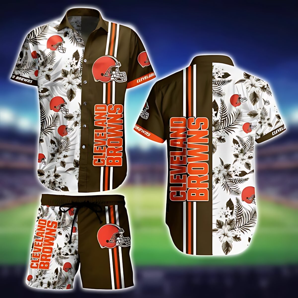 Cleveland Browns Hawaiian Shirt Classic Stripe Design 700450