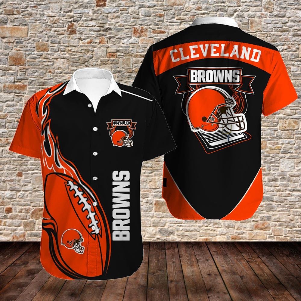 Cleveland Browns Hawaiian Shirt Flame Blitz Design 760693