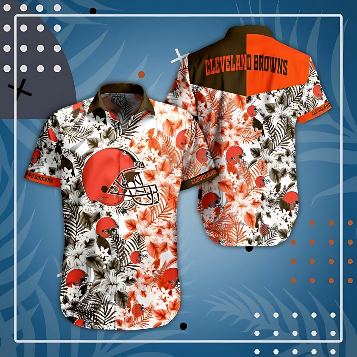 Cleveland Browns Hawaiian Shirt Floral Burst Design 670829