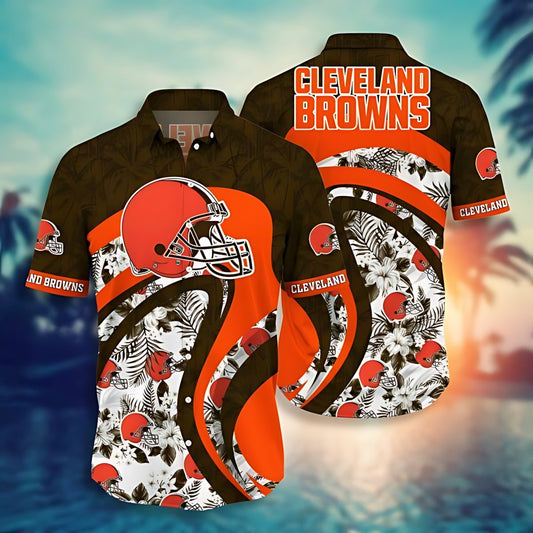 Cleveland Browns Hawaiian Shirt Floral Flow Design 897806