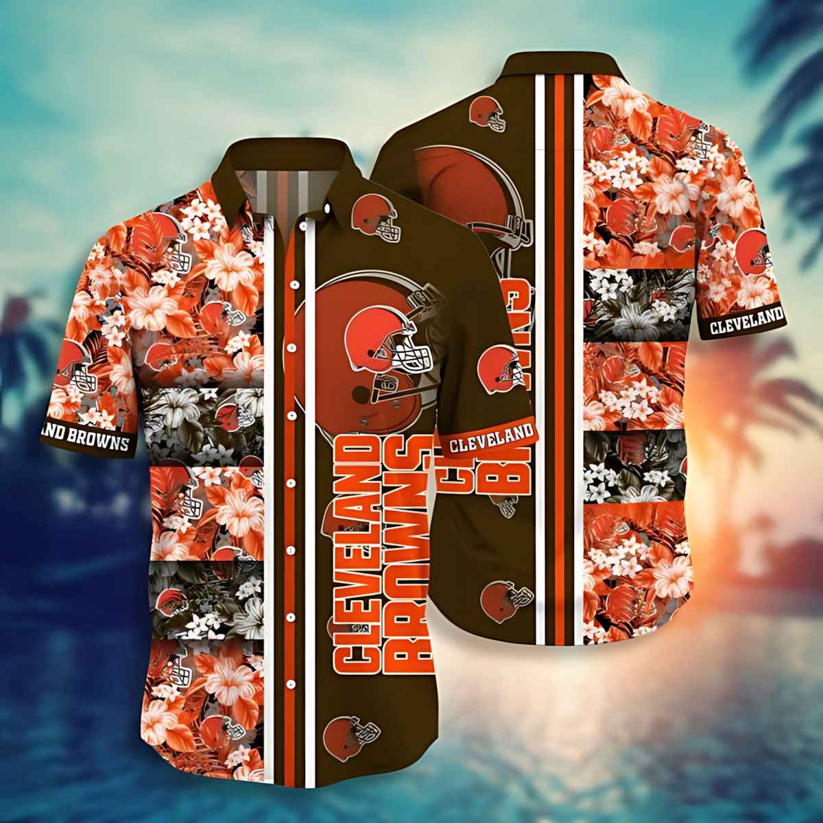 Cleveland Browns Floral Grid Hawaiian Shirt 290944