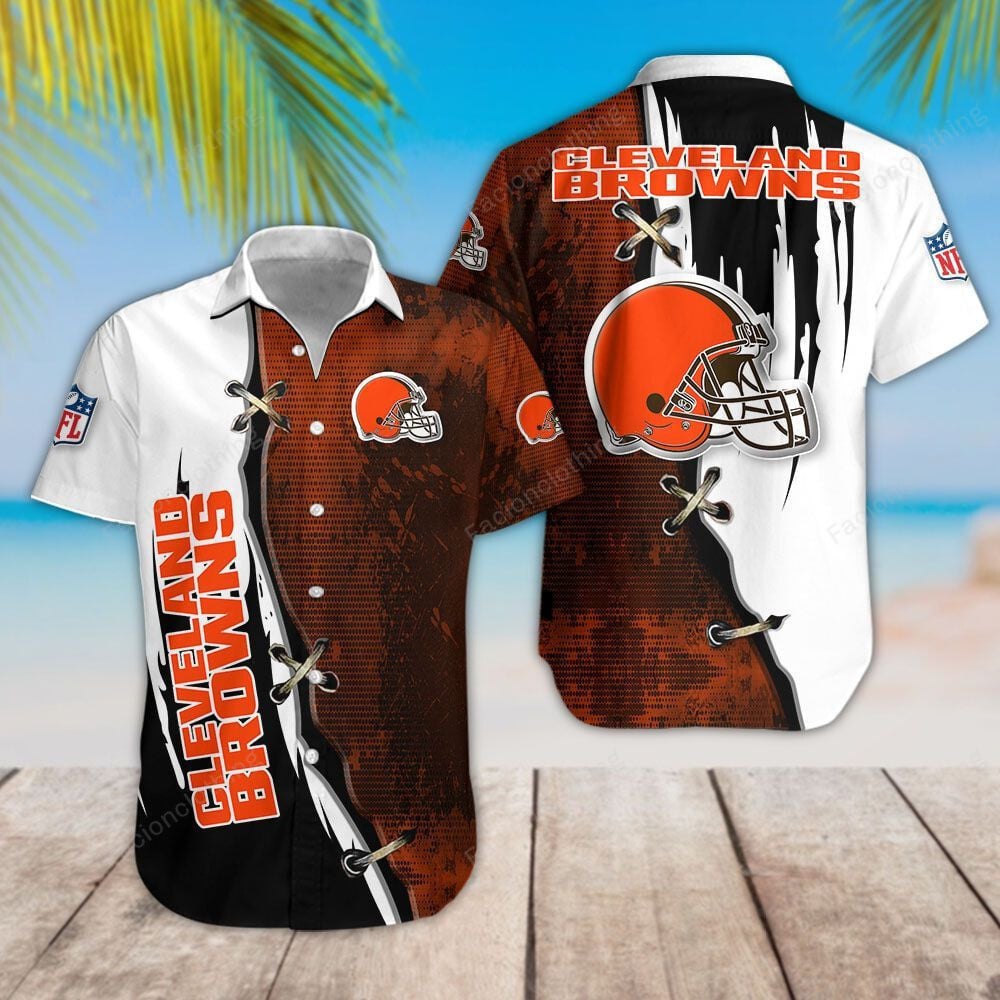 Cleveland Browns Hawaiian Shirt Gridiron Laces Design 720168