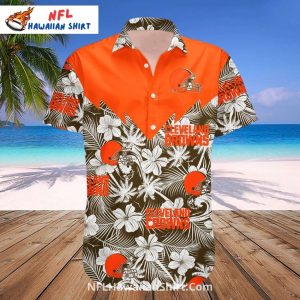 Cleveland Browns Hawaiian Shirt, Classic Floral Beach Vibe Aloha Shirt
