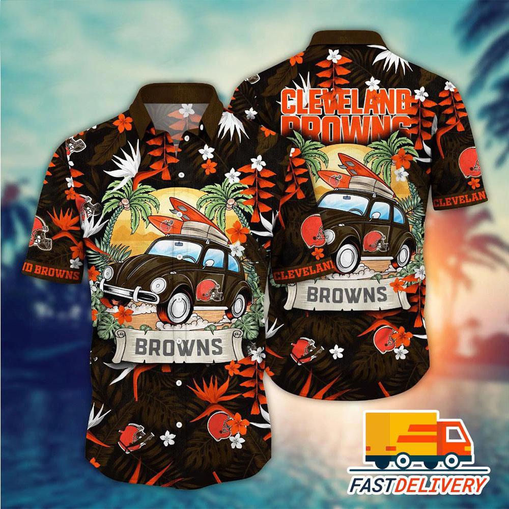 Cleveland Browns Hawaiian Shirt Retro Surf Design 771231