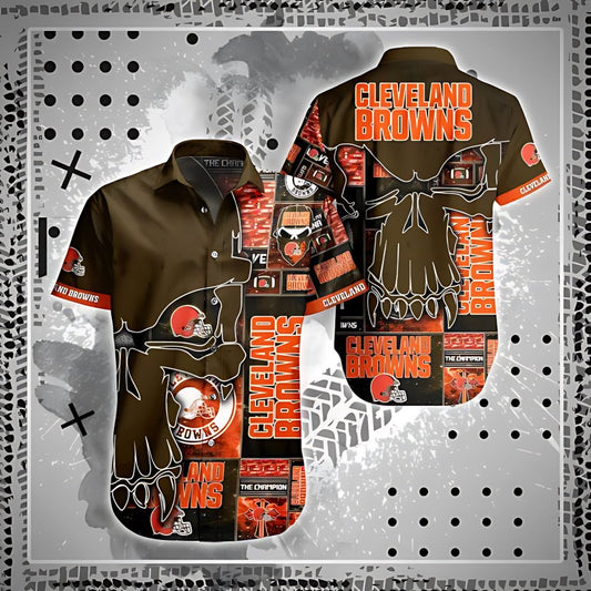 Cleveland Browns Hawaiian Shirt Skull Champion Design 992063