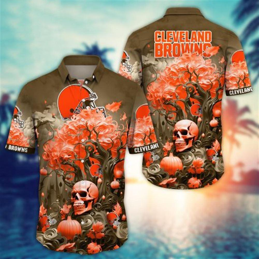 Cleveland Browns Hawaiian Shirt Skull Roots Design 386563