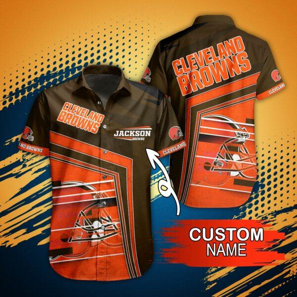 Cleveland Browns Hawaiian Shirt Speed Stripe Design 668592