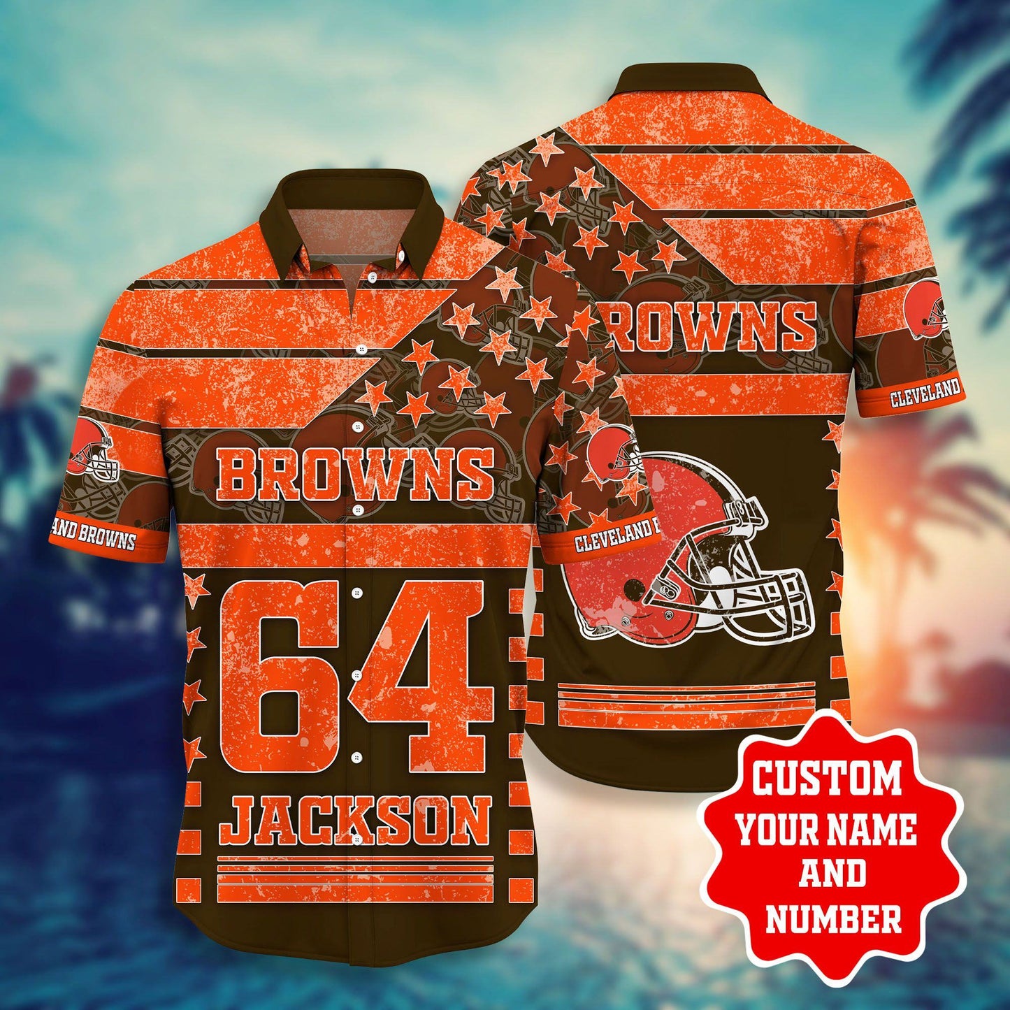 Cleveland Browns Custom Hawaiian Shirt Star Player Design 659590