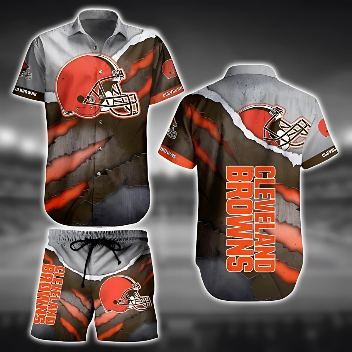Cleveland Browns Hawaiian Shirt Torn Turf Design 344074