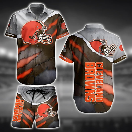 Cleveland Browns Hawaiian Shirt Torn Turf Design 344074