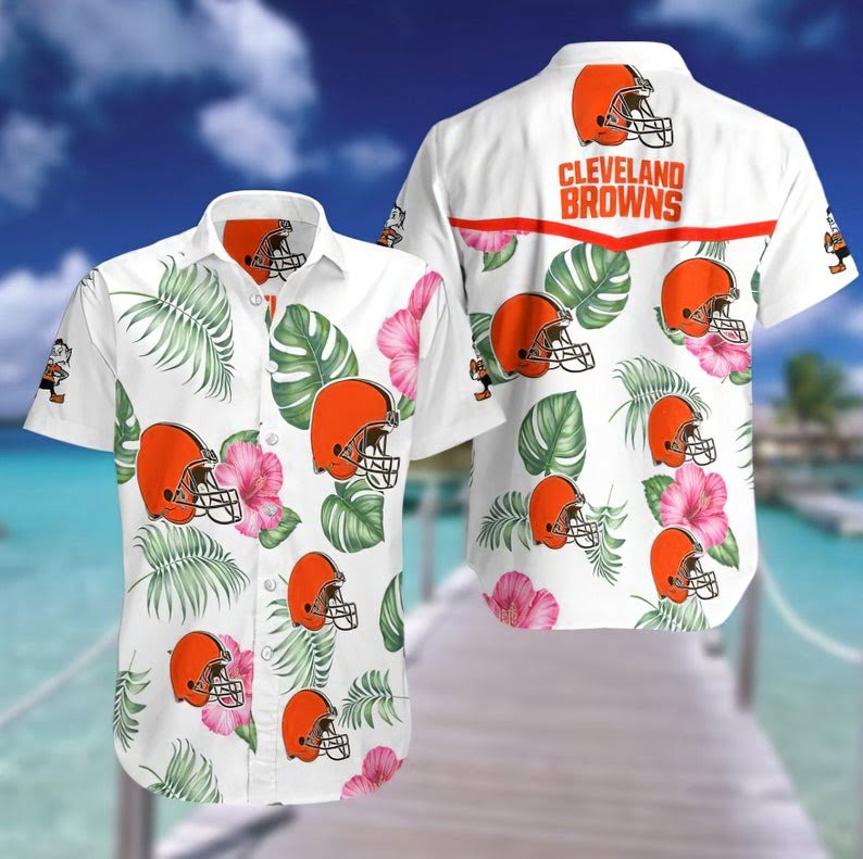 Cleveland Browns Hawaiian Shirt Tropical Touchdown Football Fan Tee