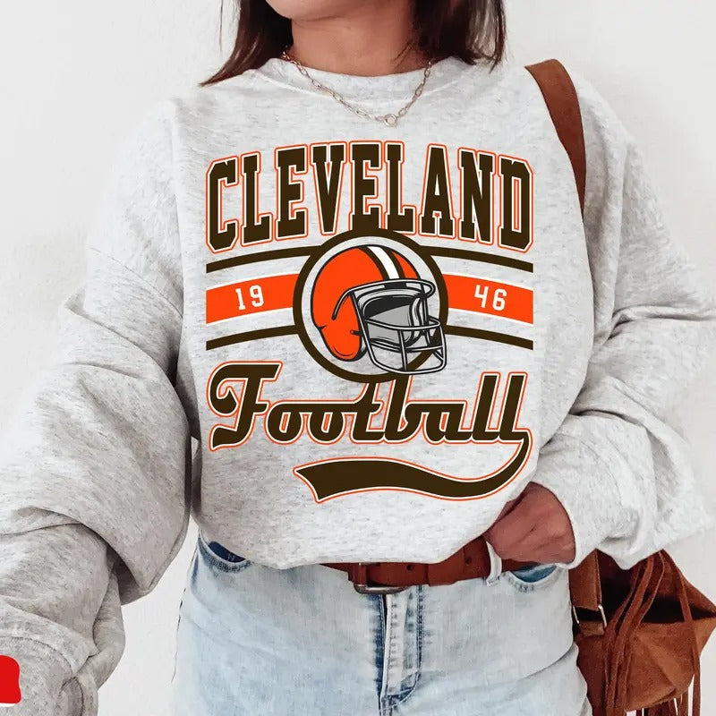 Cleveland Football Crewneck Sweatshirt ,Sweater ,Cleveland Sweatshirt ,Cleveland Game Day, Cleveland Fan Gifts ,Sunday...