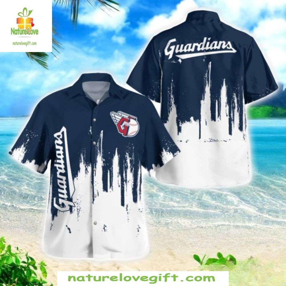 Cleveland Guardians Hawaiian Shirt Tropical Abstract MLB Baseball Apparel