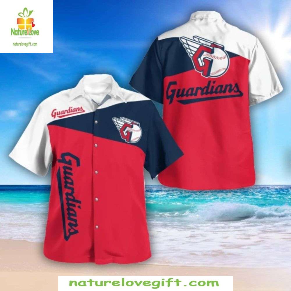 Cleveland Guardians MLB Hawaiian Shirt Classic Color Block Baseball Apparel