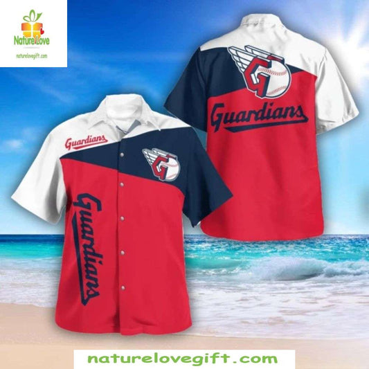 Cleveland Guardians MLB Hawaiian Shirt Classic Color Block Baseball Apparel