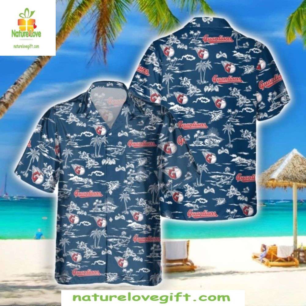 Cleveland Guardians Hawaiian Shirt MLB Beach Palm Tree Baseball Apparel