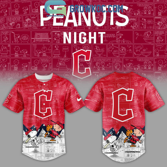 Cleveland Guardians Peanuts 75th Anniversary Baseball Jersey