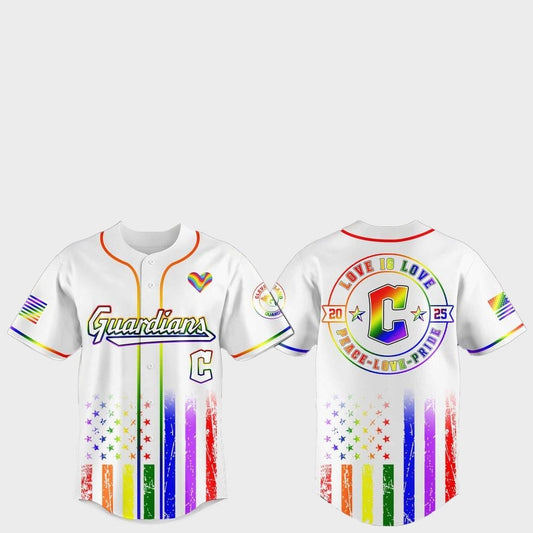Cleveland Guardians Pride Month Love Is Love 2025 Jersey - Grishko.com
