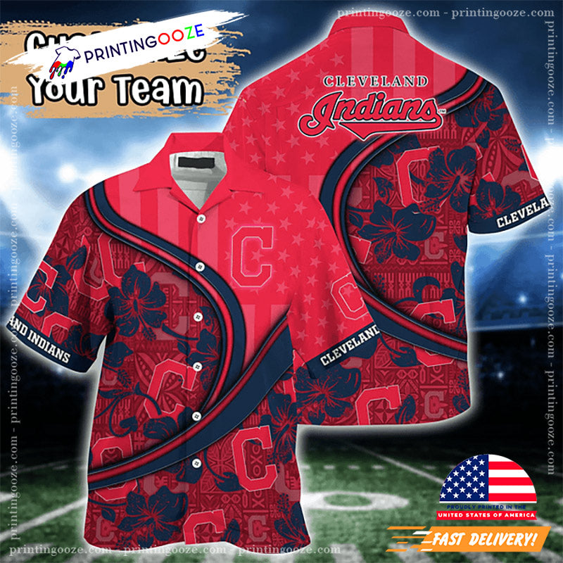 Cleveland Indians MLB Us Flag Hawaiian Shirt