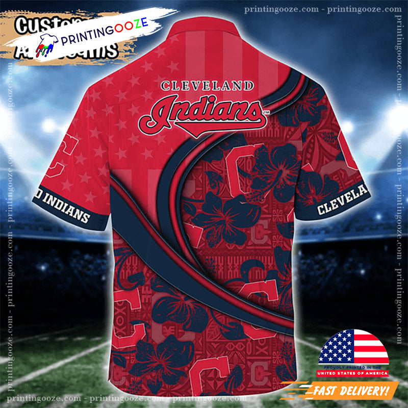 Cleveland Indians MLB Us Flag Hawaiian Shirt