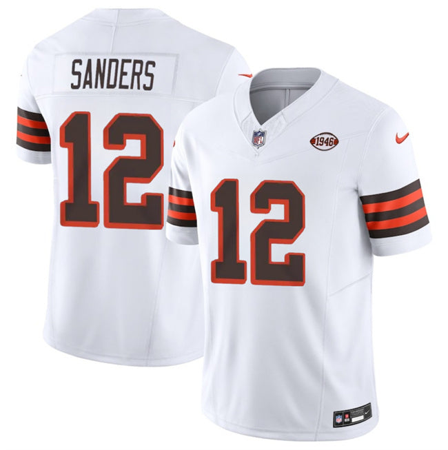 Cleveland Browns #12 Shedeur Sanders White 2025 Draft 1946 Collection