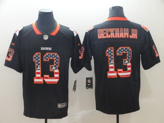 Cleveland Browns #13 Odell Beckham Jr Legend USA Flag 085