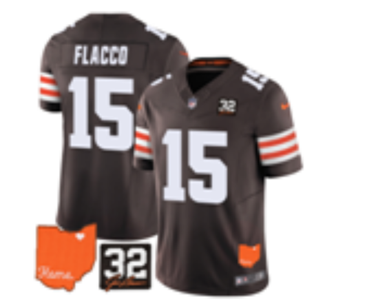Cleveland Browns #15 Joe Flacco Adult Style 1