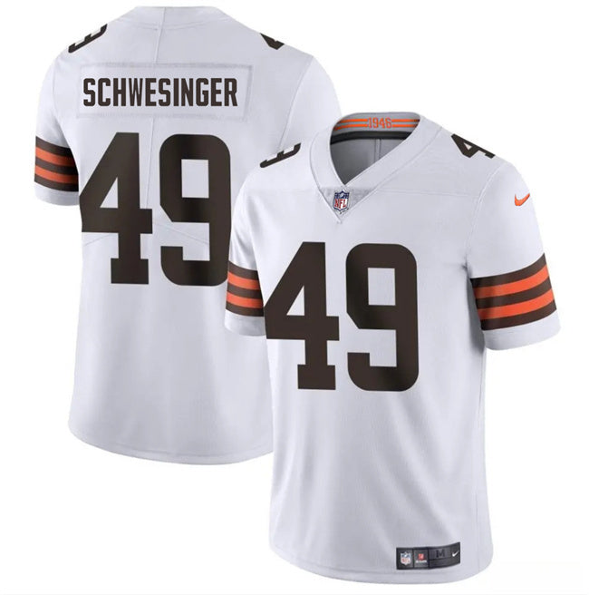 Cleveland Browns #49 Carson Schwesinger White 2025 Draft Vapor Untouchable Limited