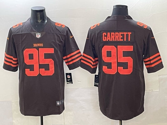 Cleveland Browns #95 Myles Garrett Retro Adult Style 1