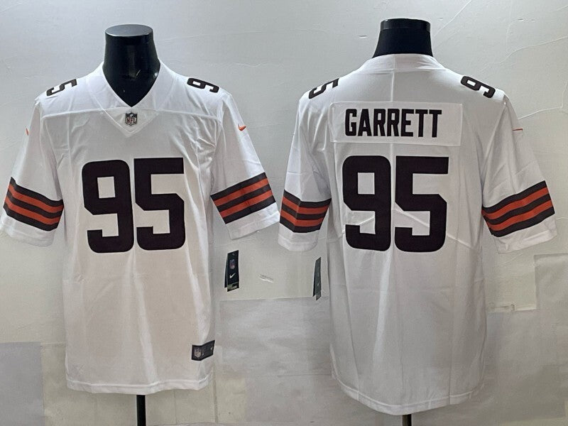 Cleveland Browns #95 Myles Garrett Retro Adult Style 3