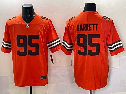 Cleveland Browns #95 Myles Garrett Retro Adult Style 4