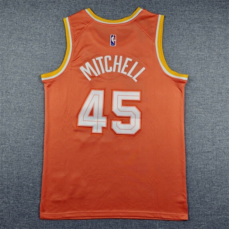 Cleveland Cavaliers #45 Donovan Mitchell 26 Cavaliers 45 Orange City Edition Style 3