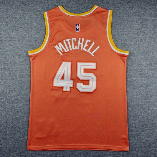 Cleveland Cavaliers #45 Donovan Mitchell 26 Cavaliers 45 Orange City Edition Style 3