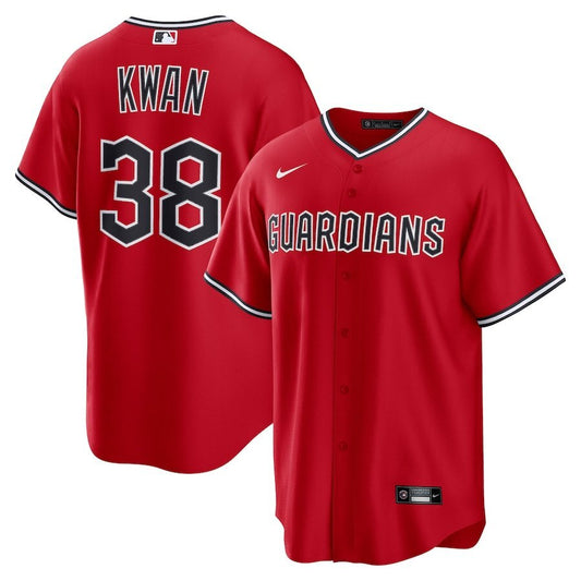 Cleveland Guardians #38 Steven Kwan Alternate Replica 2.0 Player Jersey - Red