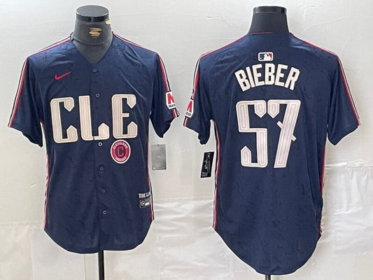 Cleveland Guardians #57 Shane Bieber Indians City Style 1