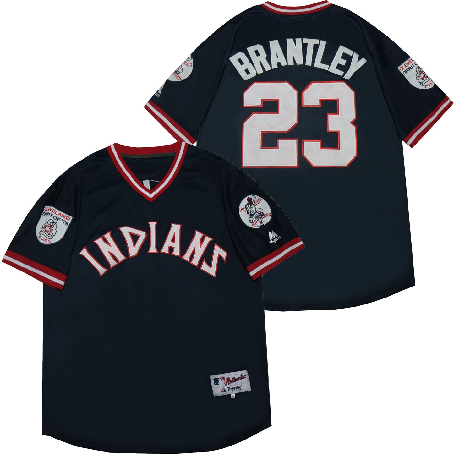 Cleveland Indians #23 Brantley Indians 23 Blue Pullover Inverted Style 1