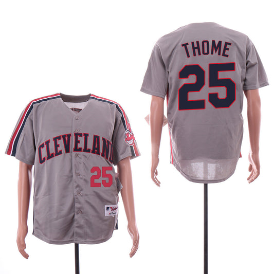 Cleveland Indians #25 Jim Thome Indians 25 Gray Inverted Style 1
