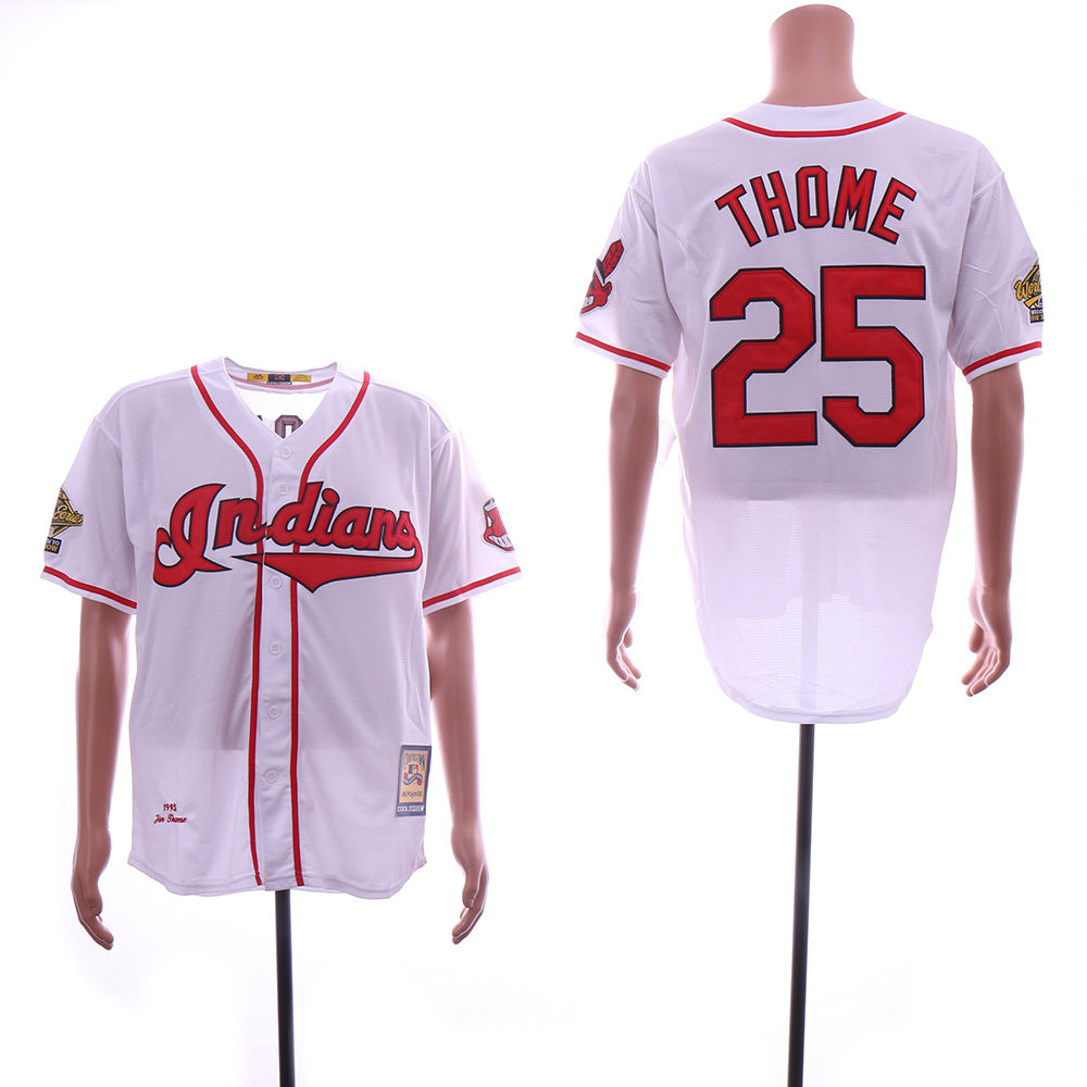 Cleveland Indians #25 Jim Thome Indians 25 White Retro