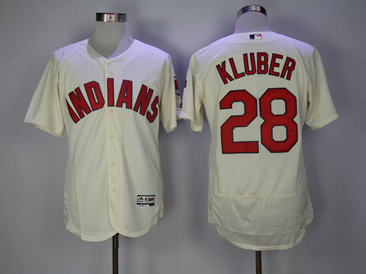 Cleveland Indians #28 Corey Kluber Indians 28 Off-White Elite