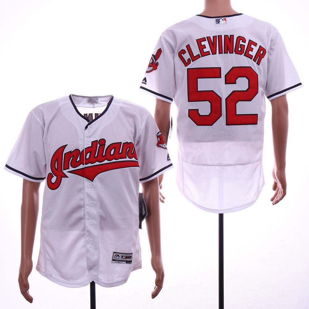 Cleveland Indians #52 Mike Clevinger Indians 52 White Elite