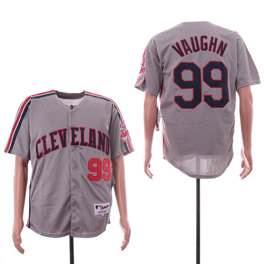 Cleveland Indians #99 Rick Vaughn Indians 99 Gray Inverted