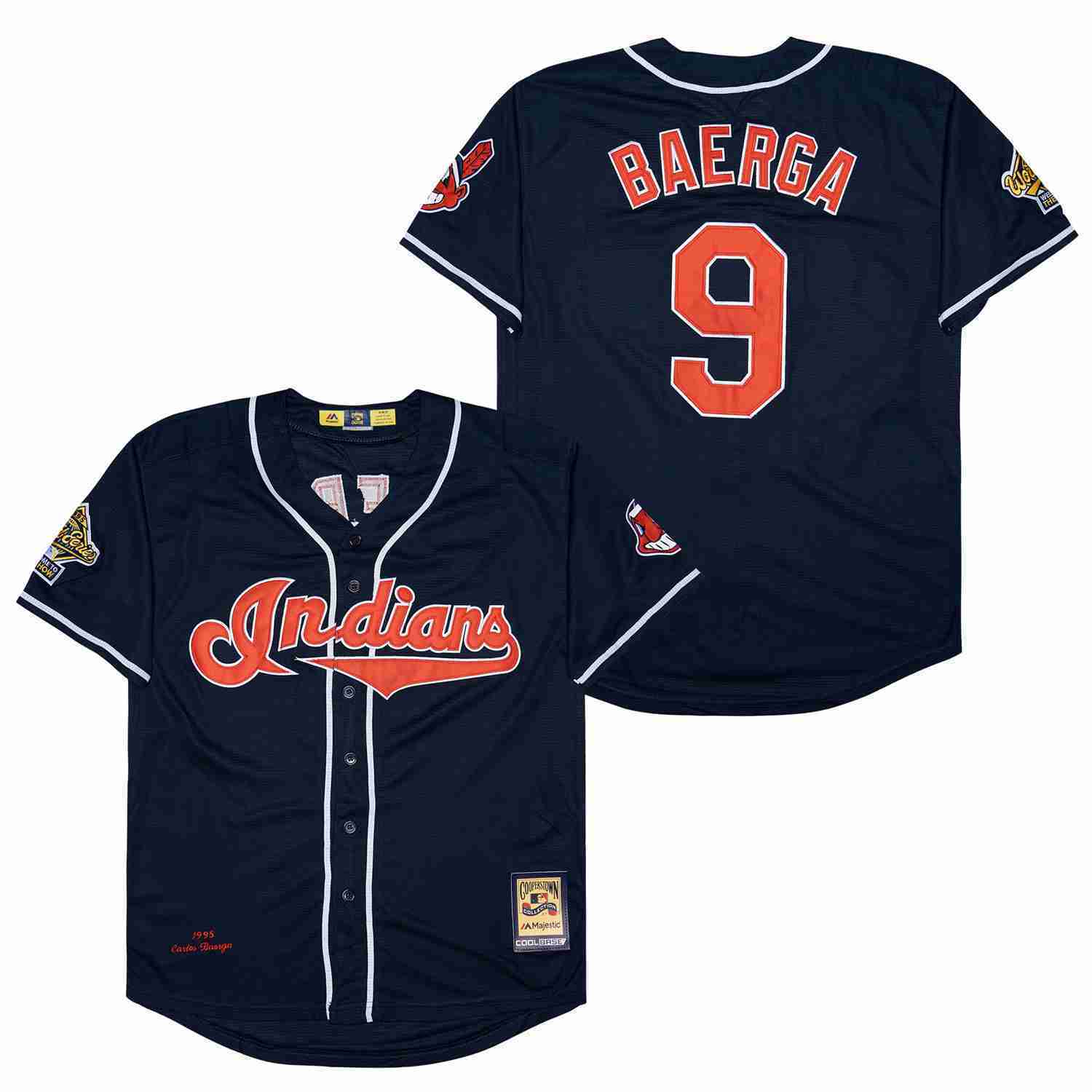 Cleveland Indians #9 Carlos Baerga Indians 9 Blue 1995 Fan Retro