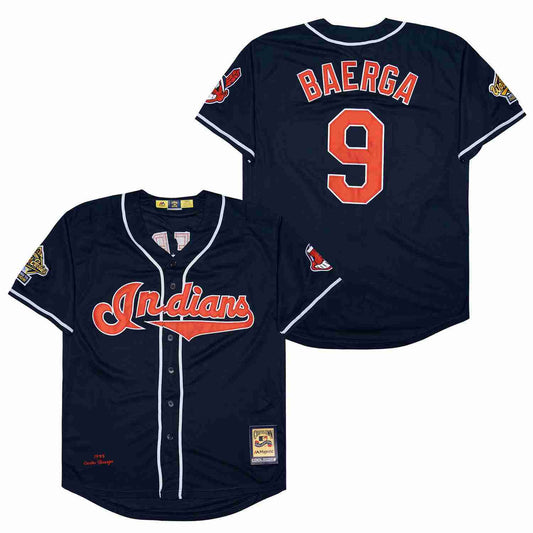 Cleveland Indians #9 Carlos Baerga Indians 9 Blue 1995 Fan Retro