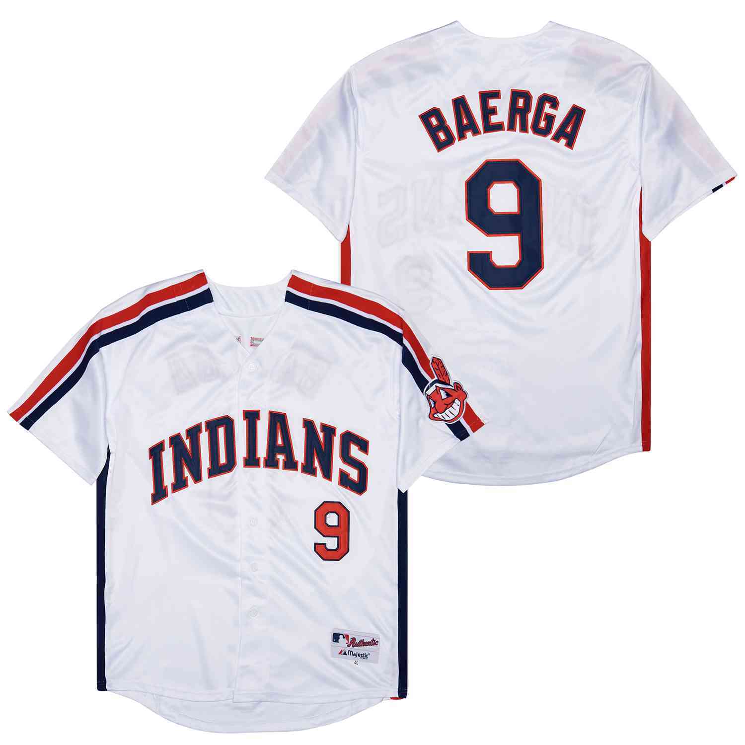 Cleveland Indians #9 Carlos Baerga Indians 9 White Inverted