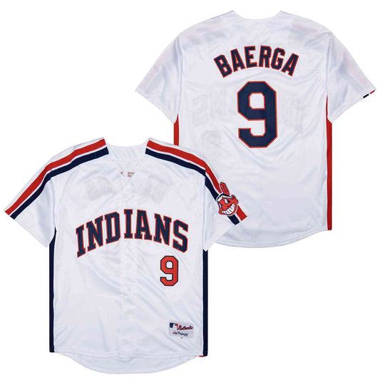 Cleveland Indians #9 Carlos Baerga Indians 9 White Inverted