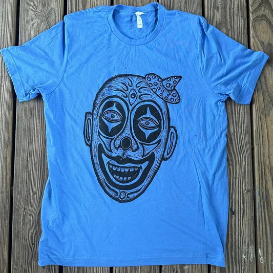 Clown Linoleum Hand-Printed T-Shirt Cotton Menswear Top Graphicsstyle{n002}2