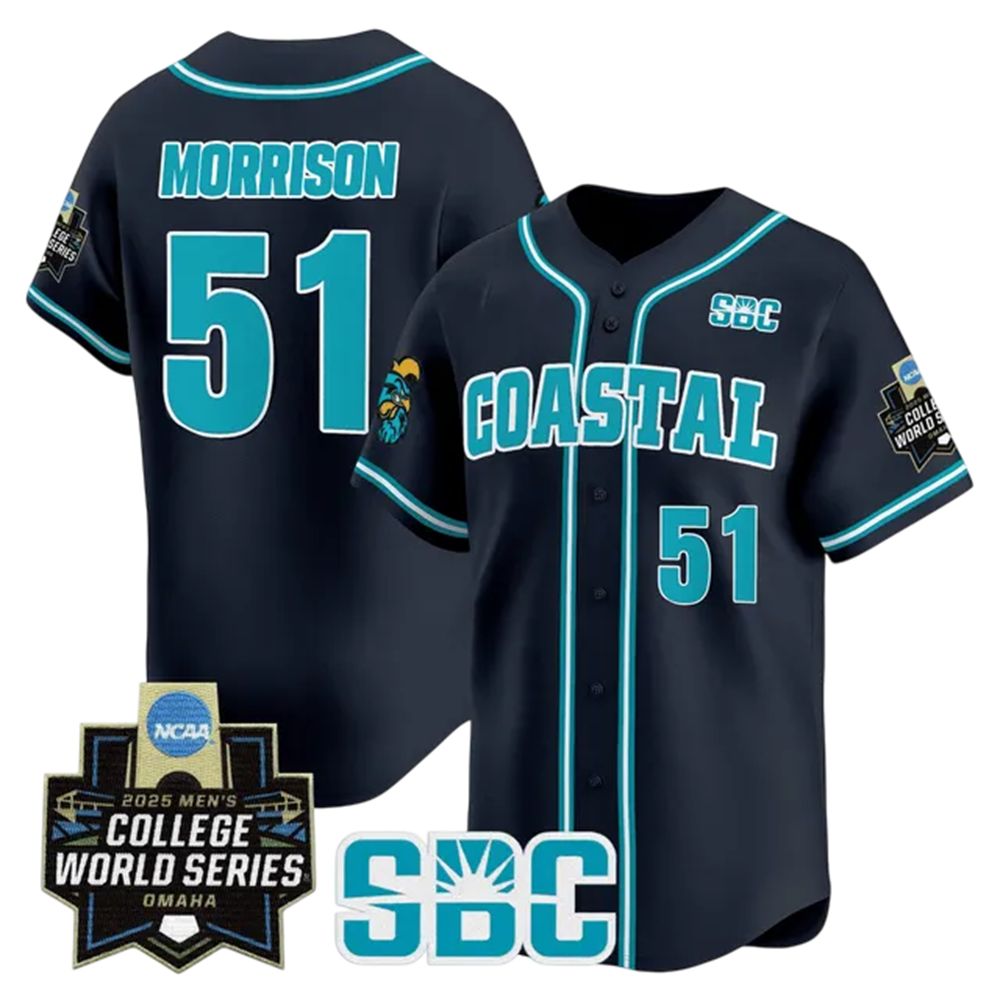 Coastal Carolina Morrison 2025 College World Series Jersey - Grishko.com