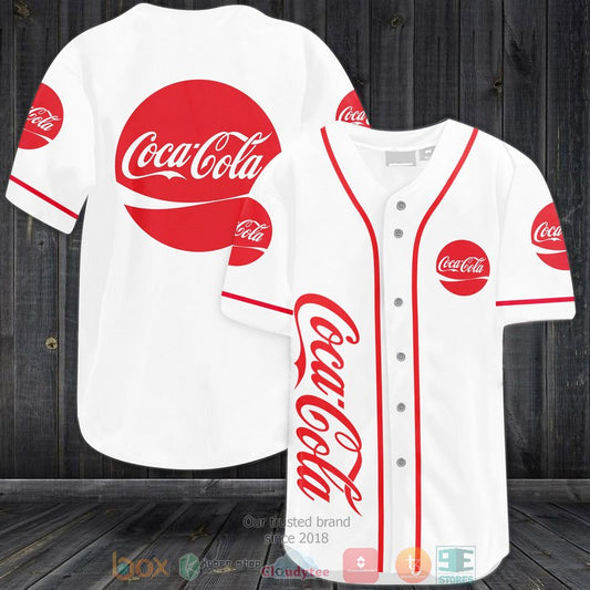 Coca Cola white red Baseball shirt